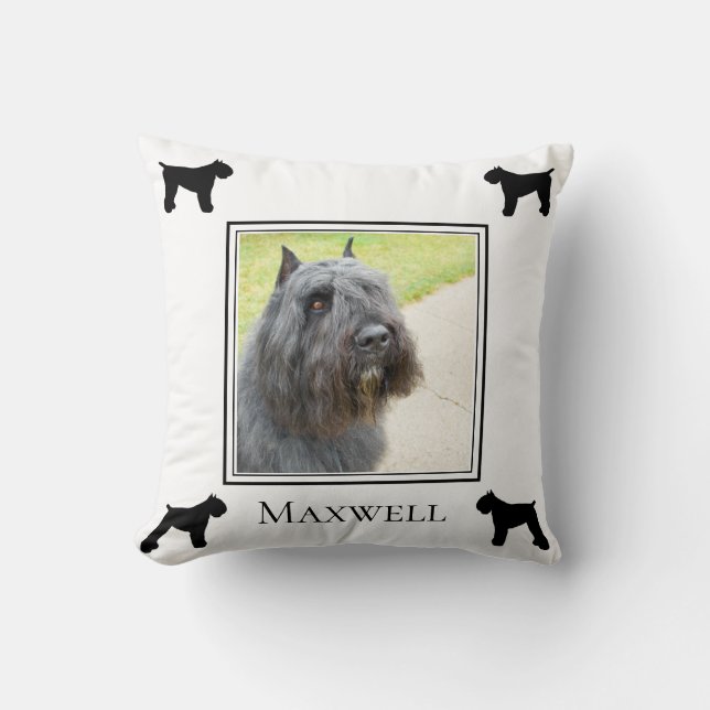 Bouvier des Flandres Photo Silhouette Personalized Kussen (Voorkant)