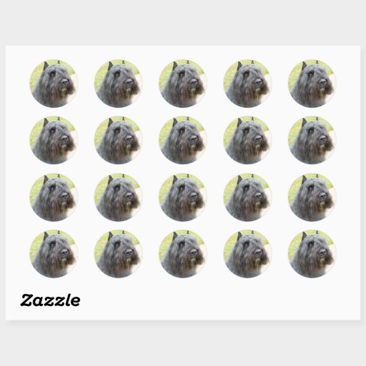 Bouvier des Flandres Ronde Sticker (Vel)