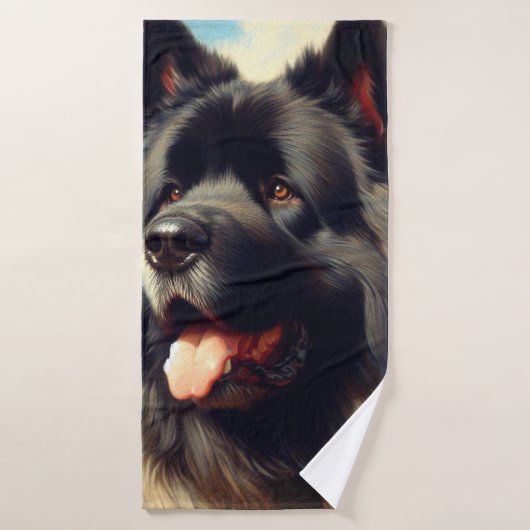 Bouvier des Flandres Schilderen Badhanddoek (Badhanddoek)