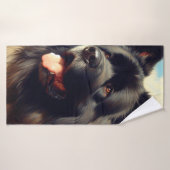 Bouvier des Flandres Schilderen Badhanddoek (Badhanddoek)