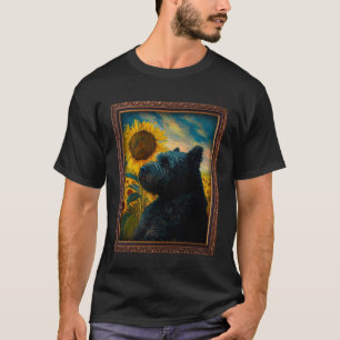 Bouvier des Flandres Schilderij Zonnebloem Bloem M T-shirt