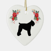 Bouvier des Flandres Silhouette Holiday Keramisch Ornament (Rechts)