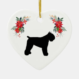 Bouvier des Flandres Silhouette Holiday Keramisch Ornament