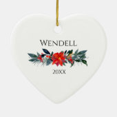 Bouvier des Flandres Silhouette Holiday Keramisch Ornament (Achterkant)