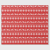 Bouvier des Flandres Silhouettes kerstavond Cadeaupapier (Vlak)