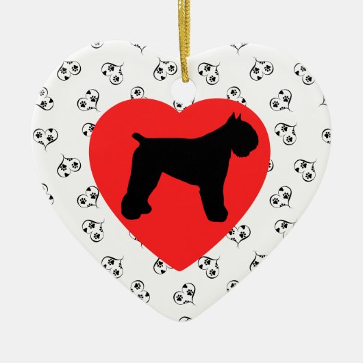Bouvier des Flandres Silhouhette Gepersonaliseerd Keramisch Ornament (Voorkant)