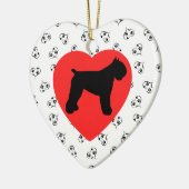 Bouvier des Flandres Silhouhette Gepersonaliseerd Keramisch Ornament (Links)