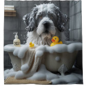 Bouvier des Flandres Sloppy Sleepy Schattige Funny Douchegordijn (Voorkant)