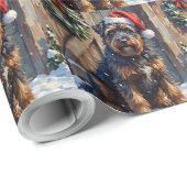 Bouvier des Flandres Snowy Farm Christmas Cadeaupapier (Rol Hoek)