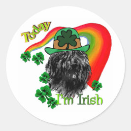 Bouvier des Flandres St Patricks Ronde Sticker