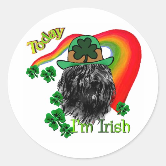 Bouvier des Flandres St Patricks Ronde Sticker (Voorkant)