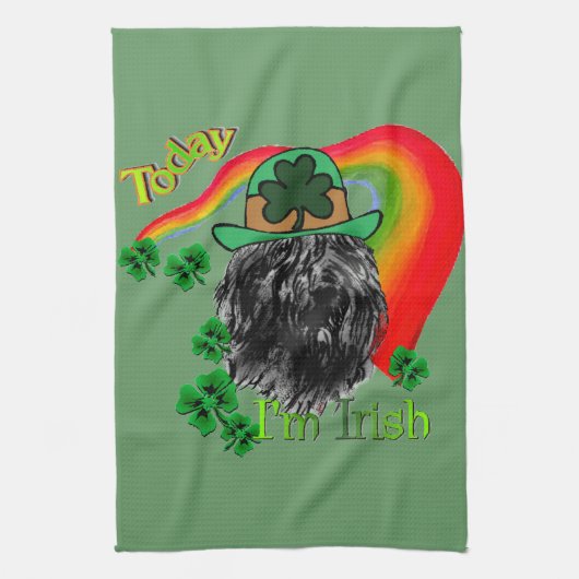 Bouvier des Flandres St Patricks Theedoek (Verticaal)