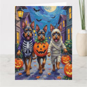 Bouvier des Flandres Trick-or-Treating Halloween Kaart (Voorkant)