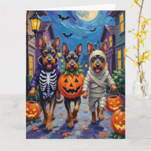 Bouvier des Flandres Trick-or-Treating Halloween Kaart