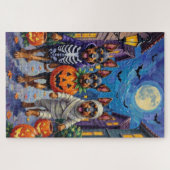 Bouvier des Flandres Trick-or-Treating Halloween Legpuzzel (Horizontaal)