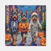 Bouvier des Flandres Trick-or-Treating Halloween Magneet (Voorkant)