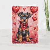 Bouvier des Flandres Valentine Dog Sitting Kaart (Voorkant)