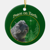 Bouvier des Flandres Vrede Keramisch Ornament (Voorkant)