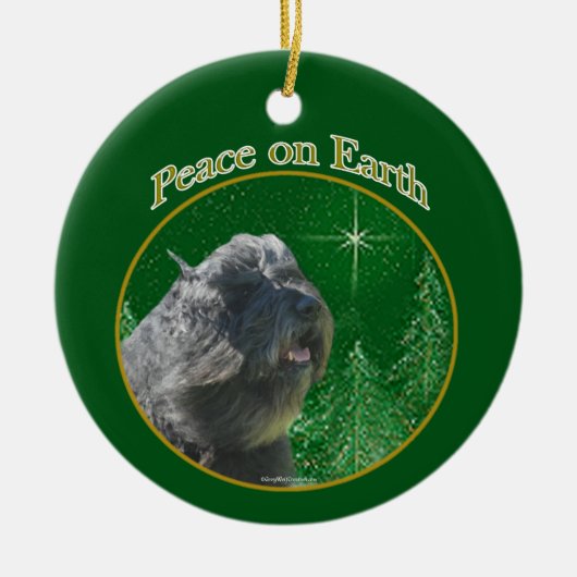 Bouvier des Flandres Vrede Keramisch Ornament (Voorkant)