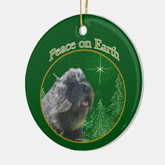 Bouvier des Flandres Vrede Keramisch Ornament (Links)