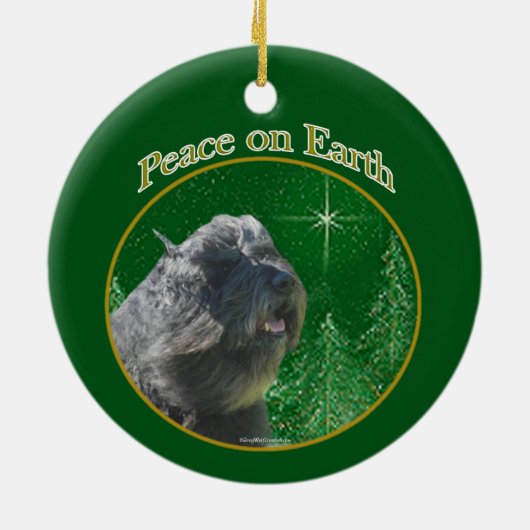 Bouvier des Flandres Vrede Keramisch Ornament (Achterkant)