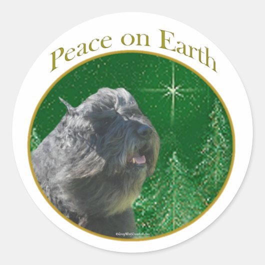 Bouvier des Flandres Vrede Ronde Sticker (Voorkant)