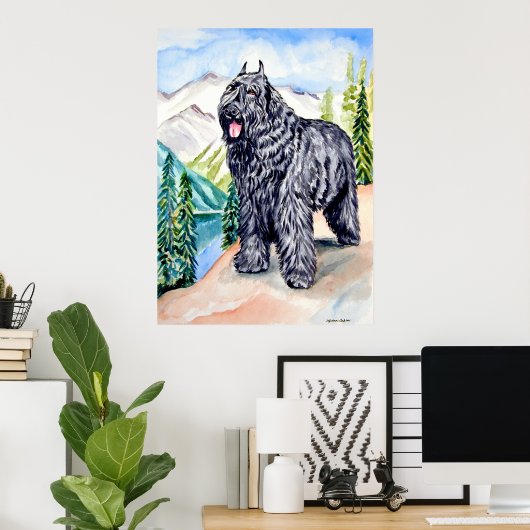 Bouvier des Flandres Wall Print (Thuiskantoor)