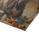 Bouvier des Vlaanderen Kookt in Keuken Snijplank (Hoek)