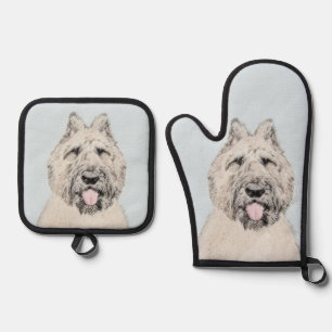 Bouvier des Vlaanderen Schilderij Reekalf Tijgerge Ovenwant & Pannenlap Set