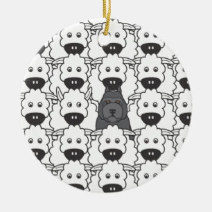 Bouvier in de Sheep Keramisch Ornament