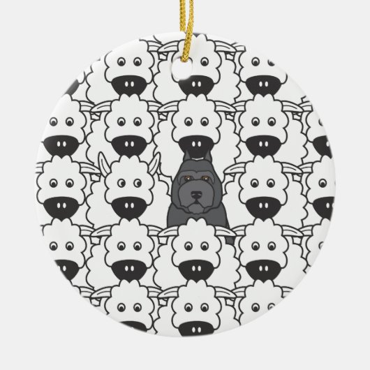 Bouvier in de Sheep Keramisch Ornament (Voorkant)