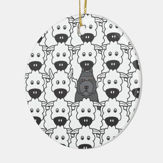 Bouvier in de Sheep Keramisch Ornament (Links)