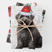 Bouvier Kersthond Rood en Groen Plaid Inpakpapier Vel (In situ)