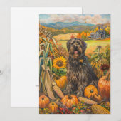 Bouviers des Flandre Herfst Oogst Thanksgiving Feestdagenkaart (Voorkant / Achterkant)