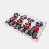 Bouviers des Flandres Christmas Dress Santa Hat Deurmat (Schuin)