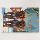 Bouviers des Flandres Dogs Christmas Snow Holiday  Legpuzzel (Horizontaal)