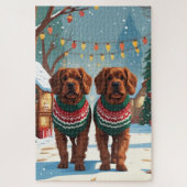 Bouviers des Flandres Dogs Christmas Snow Holiday  Legpuzzel (Verticaal)