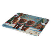 Bouviers des Flandres Dogs Christmas Snow Holiday  Snijplank (Hoek)