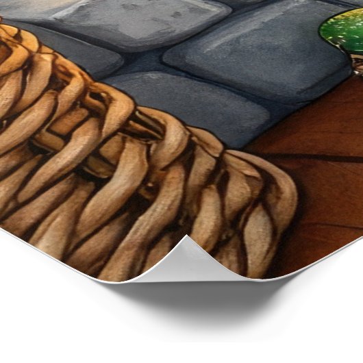 Bouviers des Flandres Fireplace Christmas Lights Poster (Hoek)