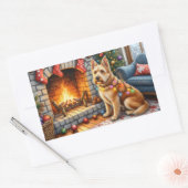 Bouviers des Flandres Fireplace Christmas Lights Rechthoekige Sticker (Envelop)