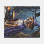 Bouviers des Flandres grillige Halloween schilderi Fleece Deken (Voorkant (Horizontaal))