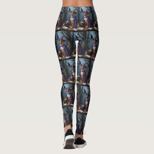 Bouviers des Flandres grillige Halloween schilderi Leggings (Achterkant)