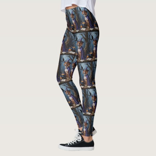 Bouviers des Flandres grillige Halloween schilderi Leggings (Links)