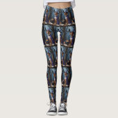 Bouviers des Flandres grillige Halloween schilderi Leggings (Voorkant)