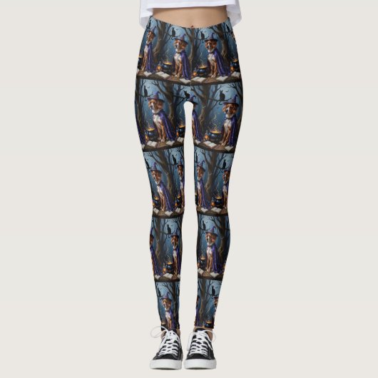 Bouviers des Flandres grillige Halloween schilderi Leggings (Voorkant)