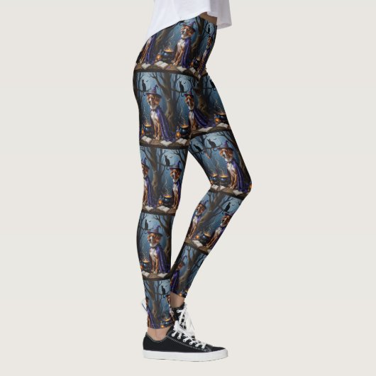 Bouviers des Flandres grillige Halloween schilderi Leggings (Rechts)