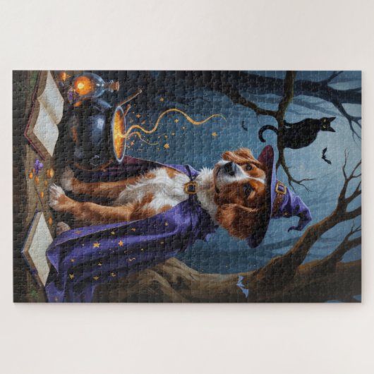 Bouviers des Flandres grillige Halloween schilderi Legpuzzel (Horizontaal)