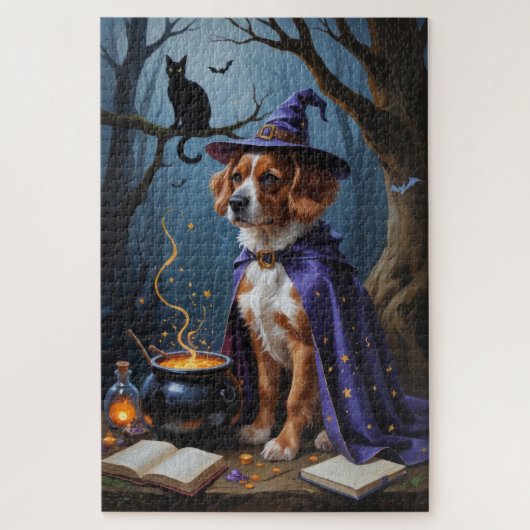 Bouviers des Flandres grillige Halloween schilderi Legpuzzel (Verticaal)