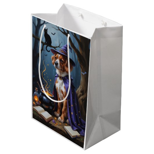 Bouviers des Flandres grillige Halloween schilderi Medium Cadeauzakje (Achterkant Gekanteld)