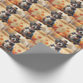 Bouviers des Flandres herfstbladeren Thanksgiving Cadeaupapier (Hoek)